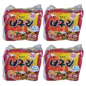 농심 얼큰한 너구리 120g 20개 봉지라면