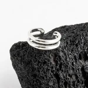 여자 미니멀리즘 발가락 더블라인 토우링 실버 미니멈 반지