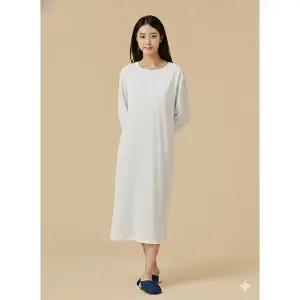 [하프클럽/자주]화이트 여 브라탑 루즈핏 파자마 원피스 J202303008