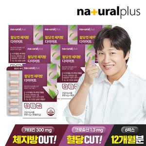 내츄럴플러스 혈당컷 체지방 다이어트 60정 6박스(12개월분) / 카테킨 바나바잎추출물 비오틴