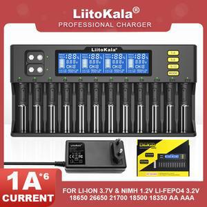 LiitoKala Lii S12 D4XL S8 LCD 21700 18650 3.7V 리튬 이온 3.2V LiFePO4 1.2V NiMH/Cd 26650 32700 D AA AAA 9V 배터리 충전기