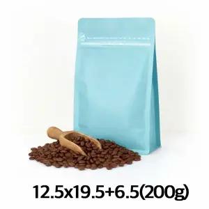 블레스팩 무광 민트 박스파우치 커피 원두 봉투 200g 50매 소분 포장