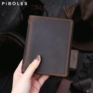 남성용 빈티지 호스 가죽 지갑 반지갑 중지갑 장지갑 단지갑 이중 다기능 카드 홀더 남성