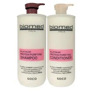 [바이오메드]플래티넘 프로테인 퓨리파잉 샴푸 컨디셔너 1500ml 삼푸 린스 대용량 추천 저자극 약산성