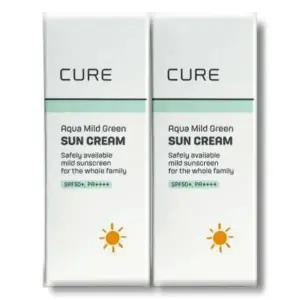 김정문알로에 큐어 아쿠아 마일드 선크림 40ml 2개