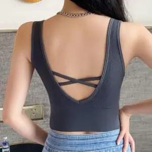 여성 크롭 나시 브라탑 트레이닝 운동복 스포츠브라 필라테스 요가 브라 헬스복