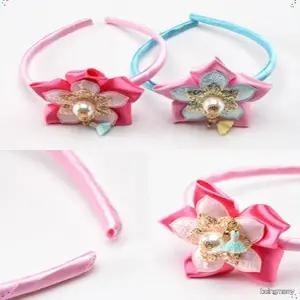 공주님 여아 주니어 반짝이는 보석 포인트 헤어밴드 드레스룩 술장식 머리띠