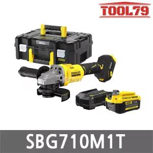 스탠리 SBG710M1T 충전 그라인더 20V MAX 4.0Ah 배터리 1개 125mm 슬라이드 스위치 M10 스핀들 브러쉬리스