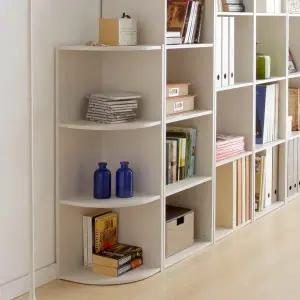 [아이리스] 3단 우드 코너 선반/책꽃이 (높이 88cm)