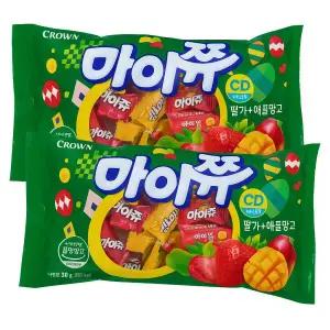 마이쮸 딸기+애플망고 1600g (800g2세트 약346개입) 진한과즙 달콤한 대용량 낱개 혼합캔디 디저트 간식