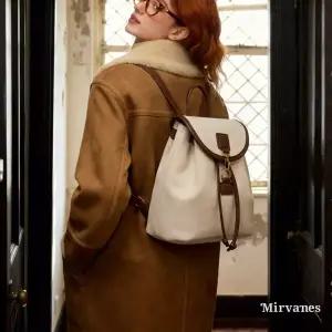 미르바네스 클래식 세무 가죽 콤비 백팩 1576