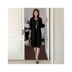 드리다 겨울 리본 타이 기모 빅사이즈 정장 원피스 50대 중년 여성옷 하객 상견례 모임1046228