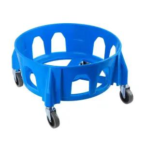 국산 청 통 다용도 만능 원형 파랑 용기 운반구 110L 운반/카트/바퀴/물통/양동이/끌차/청소부/미화원/이동
