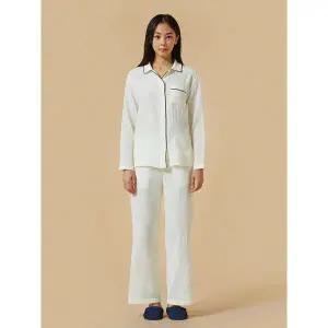 [하프클럽/자주]아이보리 여 더블 코튼 파자마 세트 J214401009