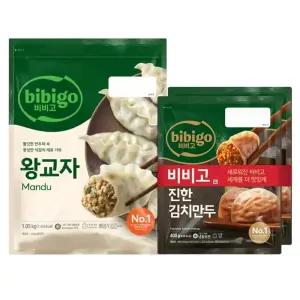 CJ제일제당 비비고 왕교자 1.05kg + 진한김치만두 400g x2개