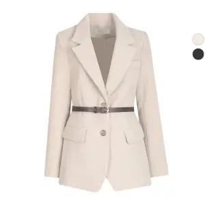 여성 마리엘 벨티드 겨울 정장 울자켓