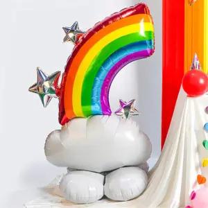 행사 포토존 무지개모양 대형 은박풍선 입구장식 스텐딩 가게