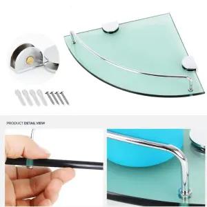 화장실 욕실용품정리 강화유리 코너선반 샴푸거치대 행거 받침대 샤워실 홀더