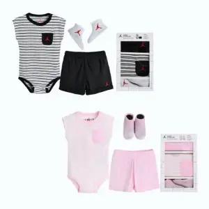 나이키조던키즈 N252UU872P 조던스트라이프 바디수트세트 (우주복+양말+바지) 출산선물 플레이키즈프로