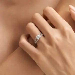 18k 아크 랩 다이아몬드 1캐럿 말굽 반지 6-14호)