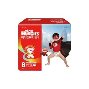 하기스 2026 매직컴포트 공용 8단계 슬림 편안 자유로운움직임 27매X4팩