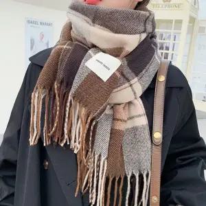 체크 패턴 겨울 소프트 머플러 여성 남성 커플 목도리 (KYR-WD44260)