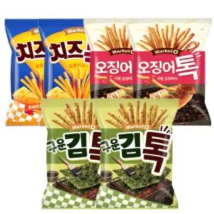 오리온 마켓오 치즈톡136g + 오징어톡136g + 구운김톡136g 2세트