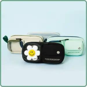 에코소품집 필통 (2개세) 중등 고등 학생 파우치 천 봉제 팬케이스 대학생 중학생 고등학생 포켓 대용량 펜파우치 3포켓 (SP-PPH3PL)