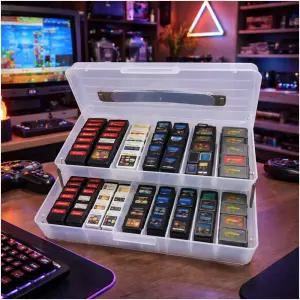 2단 닌텐도 스위치 3DS DS GBA 게임칩 보관함 팩 케이스 투명 칸막이형