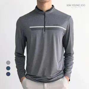 김영주스포츠 남성 미모필티셔츠 봄 여름 가을 골프 출근 아웃도어 데일리 스판 반집업 KRMT6235