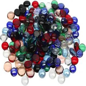 MBHKRRS 5파운드 꽃병용 모듬 유리 구슬 자갈 꽃병 및 필러 플랫 공예 캔들 장식용 웨딩 플라워