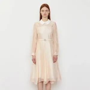 [케네스레이디][BYLYNN]배색 카라 벨티드 원피스 EWOPOA0300