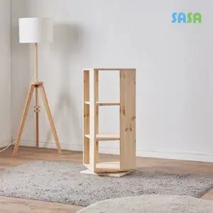 송송 원목 3단회전책장