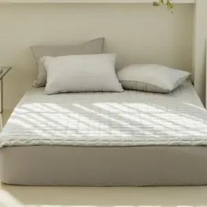 소프트 누빔 패드 침대 매리스 사계절 에어워싱 순면 슈퍼싱글 이불 커버 싱글 침대퀸 피그먼 고정밴드 1인