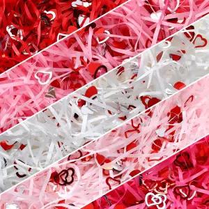 콜링밀 11온스/310g 발렌타인데이 파쇄 종이 충전재 하트 색종이 5가지 색상 컷 분쇄 잔디 선물 포장 상자