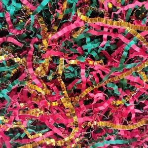 결혼식 생일 기념일 발렌타인 크리스마스 선물 상자 채우기 Ottwlli150그램 그린 레드 골드 크링클 컷 종이