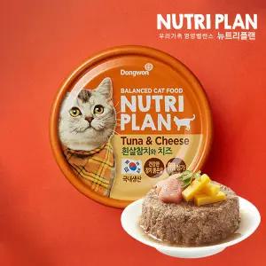동원 뉴트리플랜 고양이 습식캔 흰살참치와 치즈 160g×24개