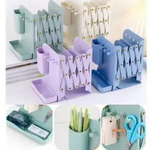 책꽂이 3단 책상 정리함 칸막이 길이조절 파일꽂이 접이식 북앤드 세트