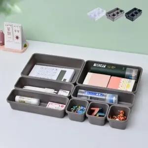 (색상 딥그레이)다용도 수납함 8종세트 다용도 칸막이 정리함