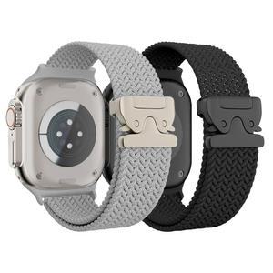 애플워치 10 11 46mm 42 45mm 울트라 2 3 49mm 44 8 브레이슬릿 브레이디드 9 iWatch 밴드 스트랩 6 7용 41mm용 SE 패러슈트 5 시리즈
