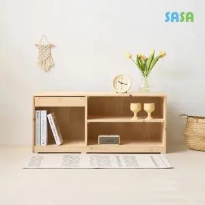 송송 1000 2단 오픈형 원목수납장