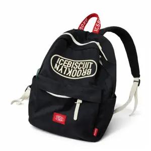 [웰빙창고] 아이스비스킷 심볼로고 포켓백팩 블랙