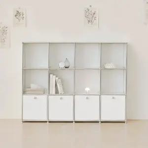 [포스트모던] 발렌 4X3 미드센츄리 낮은 책장 1600 3단 C3 (4도어)