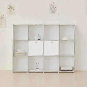 [포스트모던] 발렌 4X3 미드센츄리 모듈 책장 1600 3단 C3 (2도어)