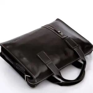 남성 직장인 레더 파우치 노트북 고급 가죽 서류 가방