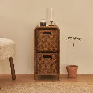 [신세계라이브쇼핑]동서가구 라누 PP라탄 2단 슬림 수납장 DF927297