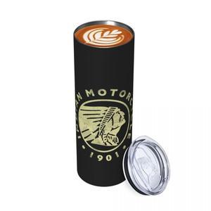 인디언 전동사이클 로고 스테인리스 스틸 텀블러 진공 단열 머그컵 보온 보냉병 뚜껑 포함 20