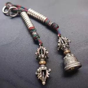 문화적인 티베트 불교 스타일 DIY 바즈라 보디 씨드 말라 팔찌 수제 벨 및 액세서리 포함 명상 영적 선물