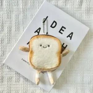 토스트 모양 미니 지갑 동전 파우치 간편 수납 스마트 케이스 고무줄 머리 구슬 진주