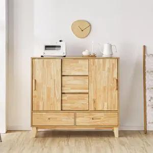 빅피처가구 슬라이드 아일랜드 고무나무 1200 원목수납장 (착불)